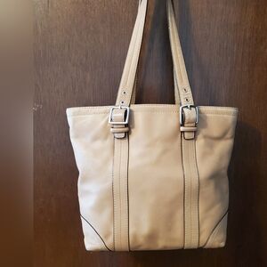 Vintage Tan Coach Leather Shoulder Bucket Bag